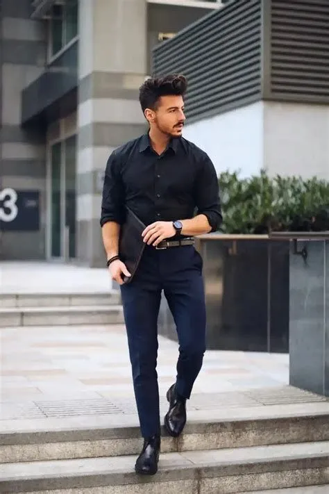 black formal shirt