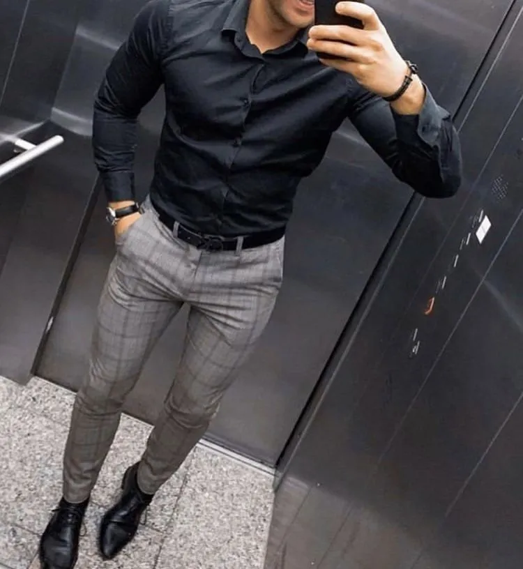 black formal shirt