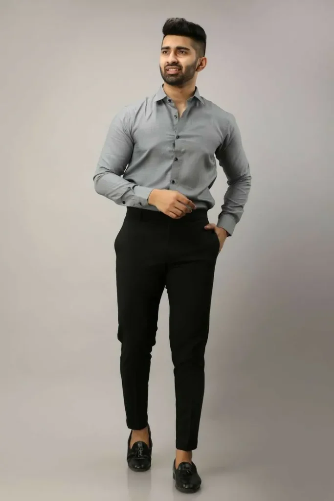 black pant combination shirt formal