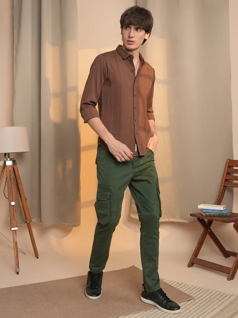 brown colour shirt matching pant