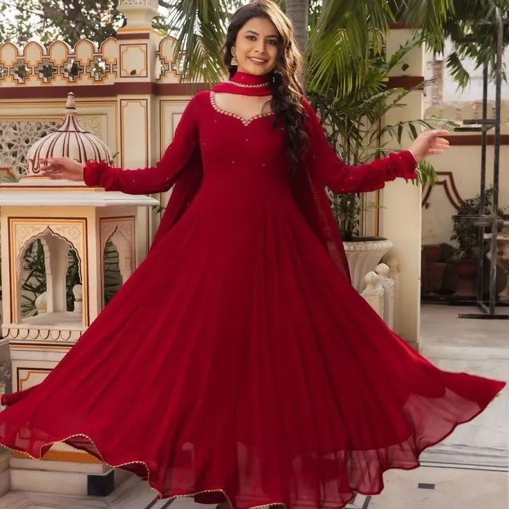 georgette anarkali suit design