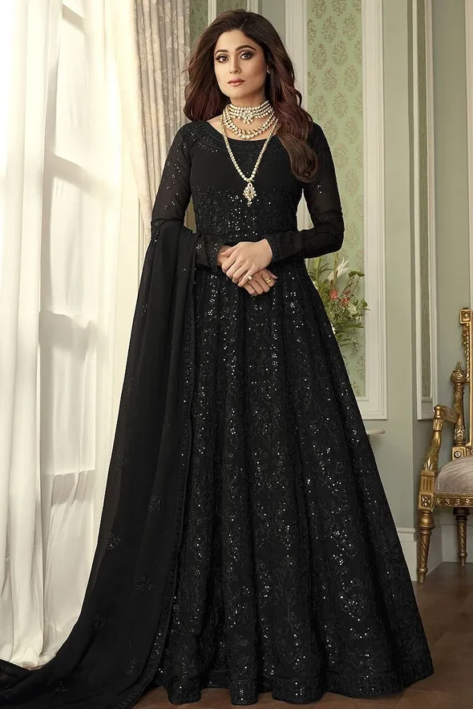 georgette anarkali suit design