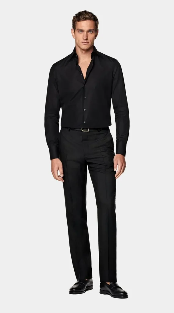 black formal shirt