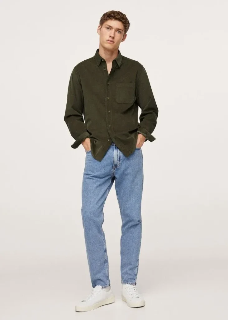 blue jeans matching shirt