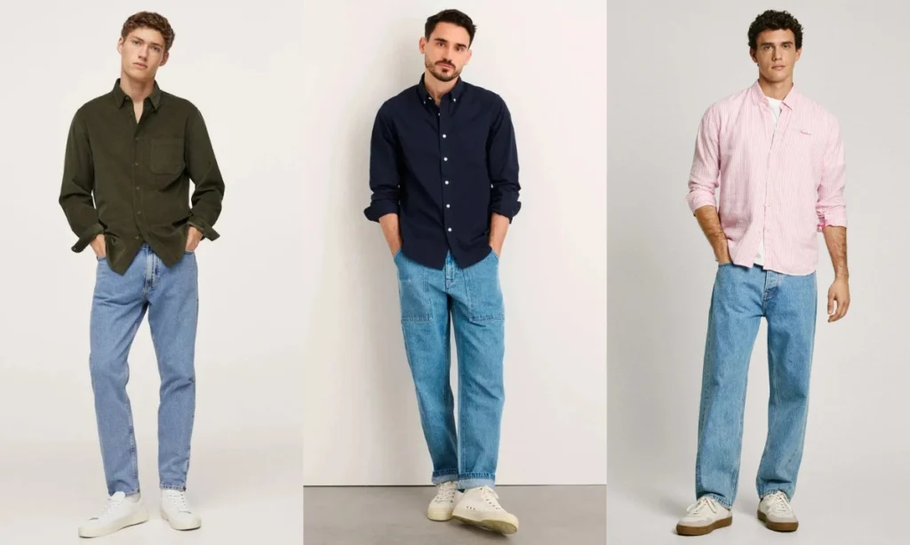 blue jeans matching shirt