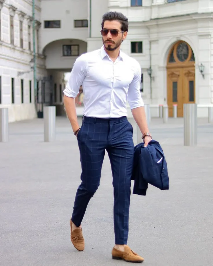 blue formal pant matching shirt