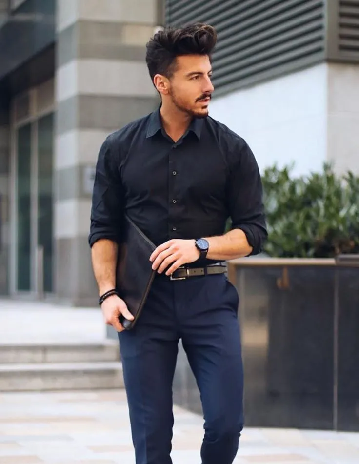 blue formal pant matching shirt