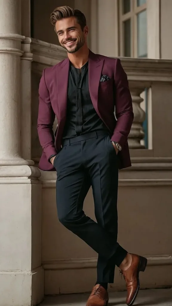 Maroon Blazer Combination