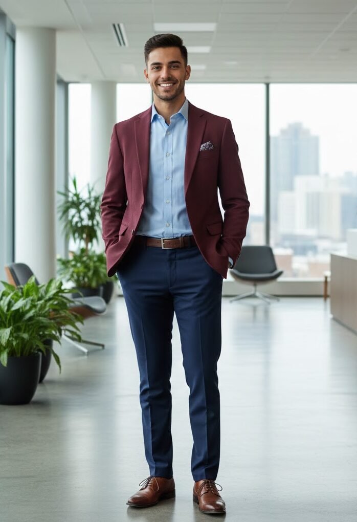 Maroon Blazer Combination