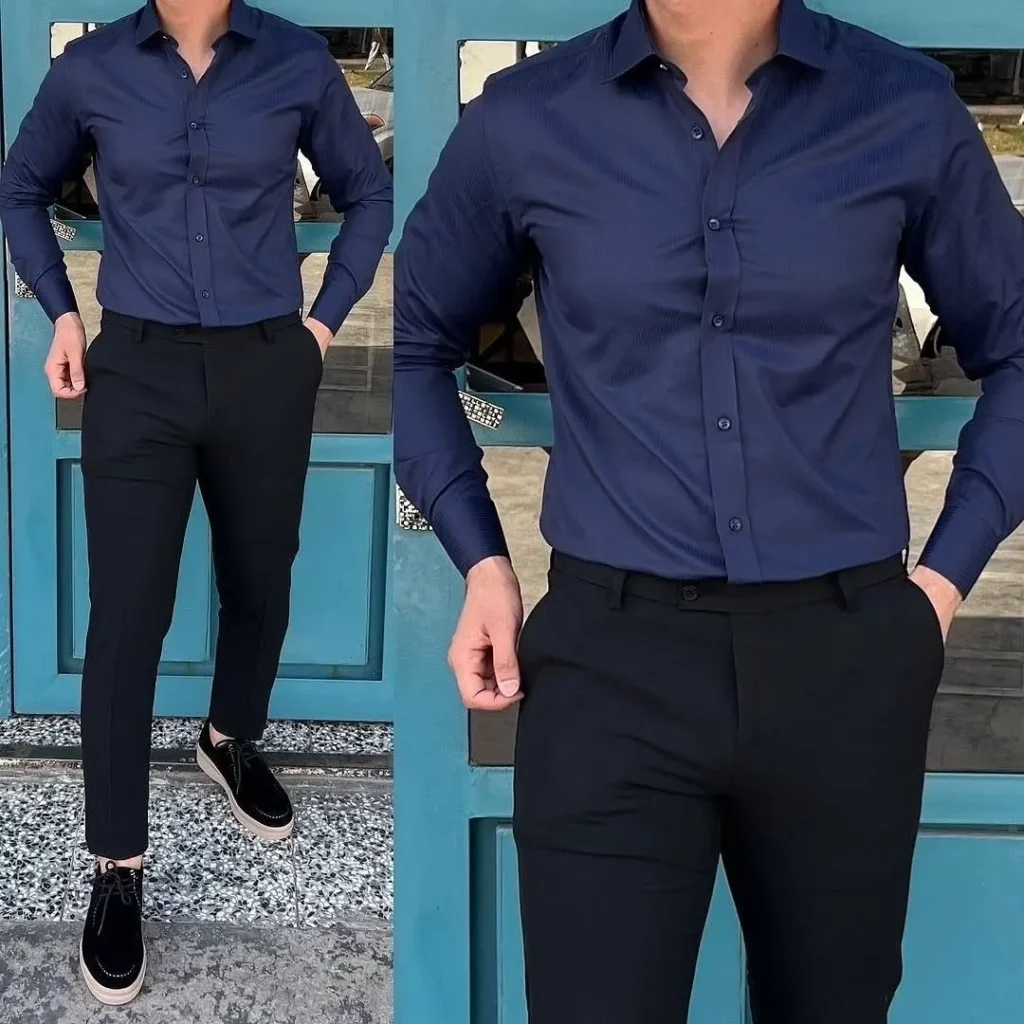 navy blue shirt combination pant