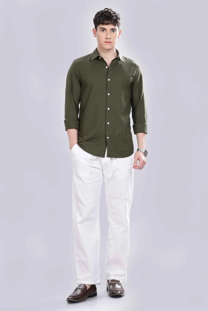 olive green shirt combination pant