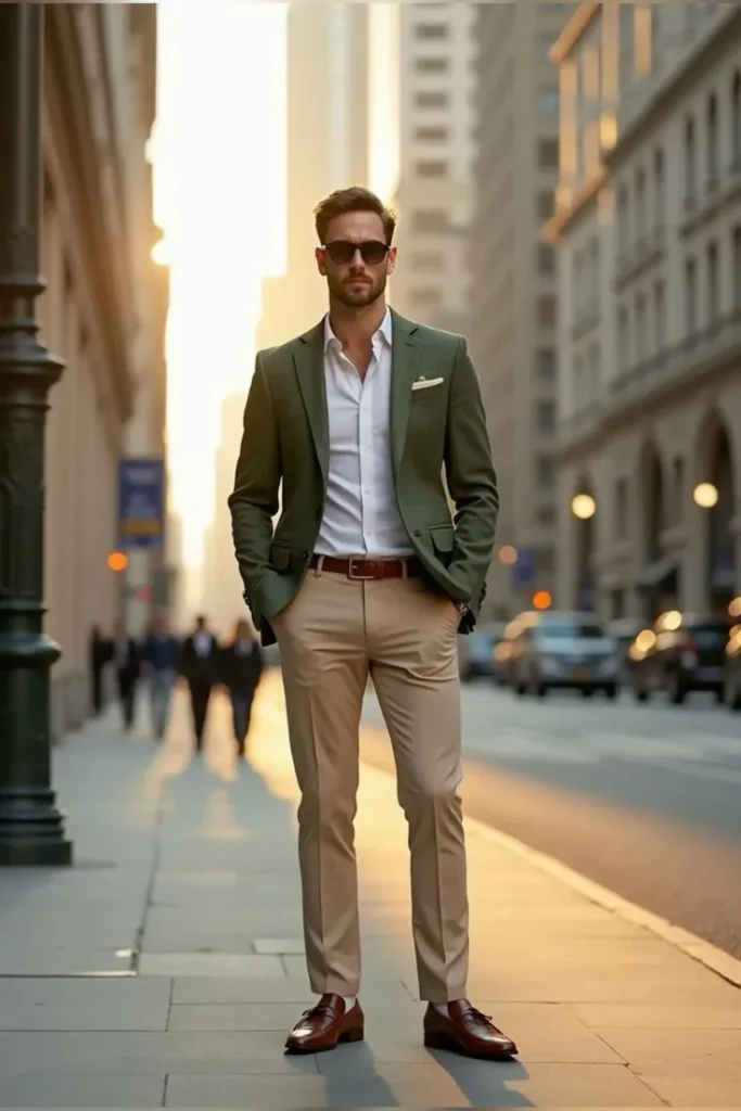 green blazer combination