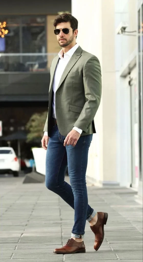 green blazer combination