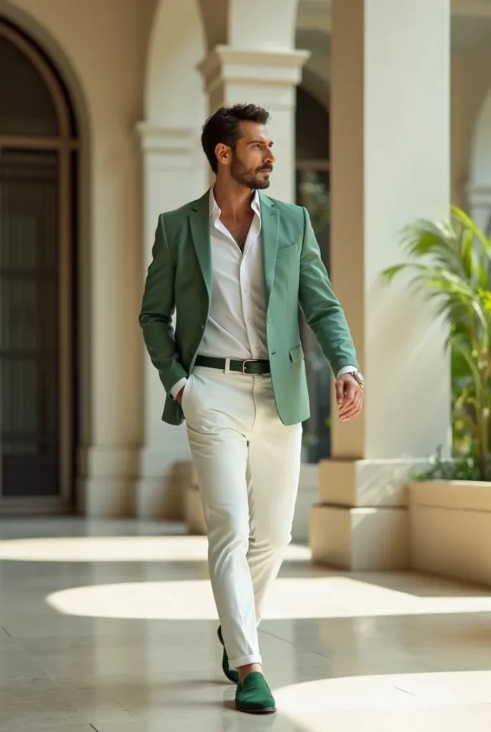 green blazer combination